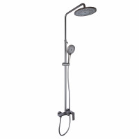 Душова система для душу Qtap Slavonice на два споживача QTSLA110GMB45913 Gunmetal Black PVD, фото