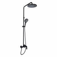 Душова система для душу Qtap Slavonice на два споживача QTSLA110BLM45914 Black Matt, фото