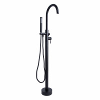 Змішувач для ванни Lidz Aria 004 підлоговий (з душовим гарнітуром) (k35) LDARI004BLA46100 Black, фото