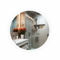 Дзеркало Qtap Taurus R800 з LED-підсвічуванням Touch, з антизапотіванням, з димером, рег. темп. кольору (3000-6500K) QT2478R807, фото