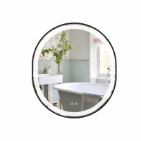 Дзеркало Qtap Gemini 800х700 з LED-підсвічуванням Touch, з антизапотіванням, з димером, рег. темп. кольору (3000-6500K) Reverse QT2578R8072B, фото