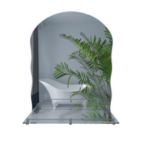 Дзеркало Lidz Anny 140.07.02 (1) 600х850х106 настінне з поличкою прямокутне з дугоподібним верхом та фігурними боками LD78AN6085, фото