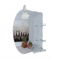 Дзеркало Lidz Sofi 140.07.05 480х675х100 настінне з 3-ма полицями асиметричне, зі світильником LD78SO4867, фото