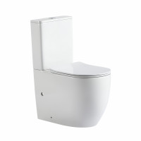 Унітаз підлоговий Qtap Robin New Ultra Quiet безобідковий з сидінням Soft-close WHITE QT13226083AW, фото