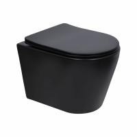 Унітаз підвісний Qtap Scorpio Ultra Quiet безобідковий з сидінням Soft-close MATT BLACK QT14332380AMB, фото