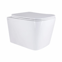 Унітаз підвісний Qtap Tern Ultra Quiet безобідковий з сидінням Soft-close WHITE QT17332303AW, фото
