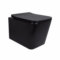 Унітаз підвісний Qtap Tern New Ultra Quiet безобідковий з сидінням Soft-close MATT BLACK QT17332303ASMB, фото