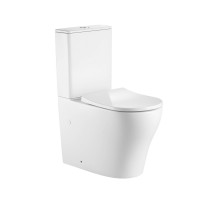 Унітаз підлоговий Qtap Virgo Ultra Quiet безобідковий з сидінням Soft-close WHITE QT18226092AW, фото