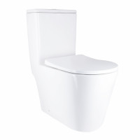 Унітаз-моноблок підлоговий Qtap Swan Ultra Quiet безобідковий з сидінням Soft-close WHITE QT16226080AW, фото