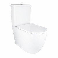 Унітаз підлоговий Qtap Grand Ultra Quiet безобідковий з сидінням Soft-close WHITE QT26228301W, фото