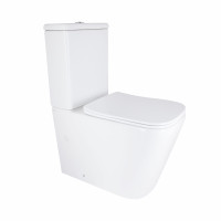 Унітаз підлоговий Qtap Stenava Rimless безобідковий з сидінням Soft-close WHITE QT27228303W, фото