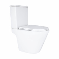 Унітаз підлоговий Qtap Dove Rimless безобідковий з сидінням Soft-close WHITE QT06228380BW, фото