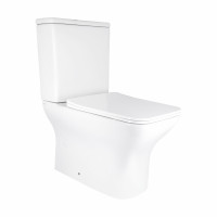 Унітаз підлоговий Qtap Aries Rimless безобідковий з сидінням Soft-close WHITE QT03228302W, фото