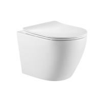 Унітаз підвісний Qtap Robin Ultra Quiet безобідковий з сідінням Soft-close 520x365x365 мм WHITE, фото