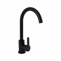 Змішувач для кухні Brinex Pure 015F U-образний  Black Matt BRIPUR015FBLM, фото