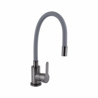 Змішувач для кухні Brinex Pure 015F3 з гнучким виливом   Graphite/Grey BRIPUR015F3GRG, фото