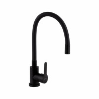 Змішувач для кухні Brinex Pure 015F3 з гнучким виливом   Black Matt BRIPUR015F3BLM, фото