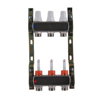 Колектор з витратомірами (нерж.) 3/4"х3 Icma № К073, фото