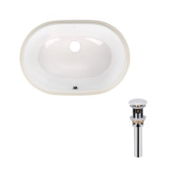 Комплект Qtap Stork: Раковина врізна овальна 560x395x195 мм White + Донний клапан PU02O, фото