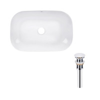 Комплект Qtap Robin: Раковина накладна прамокутна 610x400x145 мм White + Донний клапан PU02, фото