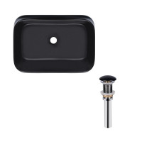 Комплект Qtap Scorpio: Раковина накладна прамокутна 550х390х120 мм Matt Black + Донний клапан PU03, фото