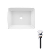 Комплект Qtap Tern: Раковина накладна прамокутна 475х370х140 мм White + Донний клапан PU02, фото