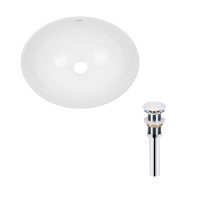 Комплект Qtap Dove: Раковина накладна овальна 410x335x145 мм White + Донний клапан PU02, фото