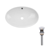 Комплект Qtap Dove: Раковина накладна овальна 625x415x150 мм White + Донний клапан PU02O, фото