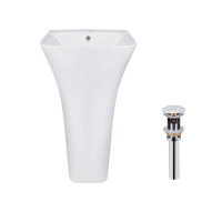 Комплект Qtap Crow: Раковина напольна моноблок 450x435x835 мм White + Донний клапан PU02O, фото