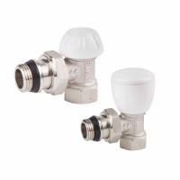 Акційний набір SD Forte "Powerful": Кран радіаторний без ручки SF233W15 + Кран радіаторний з ручкою SF232W15, фото