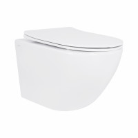 Унітаз підвісний Qtap Jay безобідковий з сідінням Soft-close QT07335175W, фото