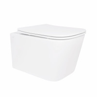 Унітаз підвісний Qtap Crow безобідковий з сідінням Soft-close QT05335170W, фото