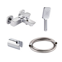 Комплект для ванни Qtap Namesti: Змішувач QTNAM3025102DC + Лійка QTRUC125CRM45779 + Шланг QTHADPVC160C + Тримач QTCRMA030, фото