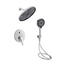 Комплект для душу Qtap Olsava Chrome: Змішувач QTOS6212107ODC + Лійки (QTRUC125CRM45952,QTHLA107CRM45948) + Шланг QTHADPVC200C + QTCRMBH030, фото