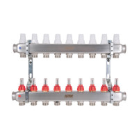 Колектор з витратомірами (нерж.) 1" х9 Icma № К073, фото