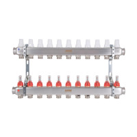 Колектор Icma № К073 з витратомірами (нерж.) 1" х 3/4" на 11 виходів, фото