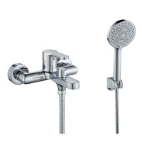 Змішувач латунний для ванни Lidz Astra 006 (з душовим гарнітуром) (k35) LDAST006CRM48087 Chrome, фото