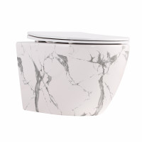 Унітаз підвісний Robin Ultra Quiet 490×365×325 мм, Marble, з сидінням Slim Duroplast / Soft-close / Quick Release QT13332381АSMR Qtap, фото