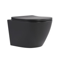 Унітаз підвісний Robin Ultra Quiet 490×365×325 мм, Anthracite, з сидінням Slim Duroplast / Soft-close / Quick Release QT13332381АSAN Qtap, фото