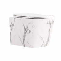 Унітаз підвісний Tern Ultra Quiet 490×365×325 мм, Marble, з сидінням Slim Duroplast / Soft-close / Quick Release QT17332303ASMR Qtap, фото