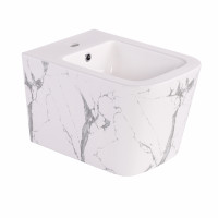 Біде підвісне Qtap Tern 520x350x330 мм, Marble QT17551303GMR, фото