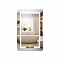 Дзеркало Lidz Kubis (KU2) 500х800 з LED-підсвічуванням Touch, з антизапотіванням, з димером, рег. яскравості LD78LF936508048448, фото