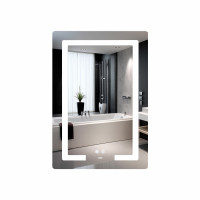 Дзеркало Lidz Kubis (KU2) 600х800 з LED-підсвічуванням Touch, з антизапотіванням, з димером, рег. яскравості LD78LF937608048449, фото