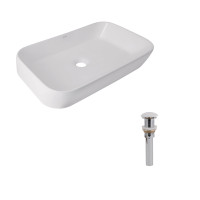 Комплект Qtap Scorpio: Раковина накладна 550x390x120 мм, White, прямокутна + Донний клапан Pop-up PU02, фото