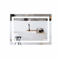 Дзеркало Lidz Kubis (KU2) 700х500 з LED-підсвічуванням Touch, з антизапотіванням, з димером, рег. яскравості LD78LF90448486, фото