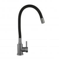 Змішувач для кухні Lidz Aria 015F3 (k35) з гнучким виливом LDARI015F3BGRP49564 Graphite/Black, фото
