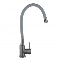Змішувач для кухні Lidz Aria 015F3 (k35) з гнучким виливом LDARI015F3GGRP49565 Graphite/Grey, фото